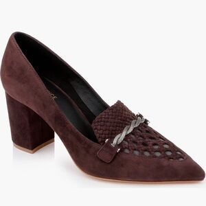 L'AGENCE Eleonore NWOB Suede Pointed Toe Block Heel Pump